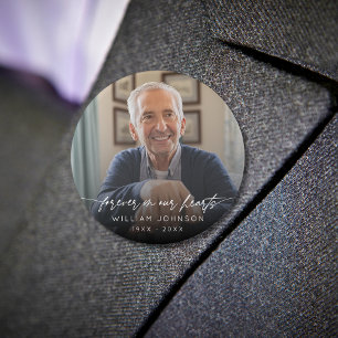 Forever In Our Hearts - Fotoscript Ronde Button 7,6 Cm