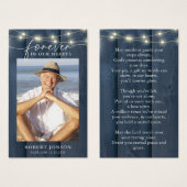 Forever In our Hearts Funeral Memorial Prayer Card (Devant & derrière)