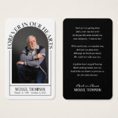 Forever in Our Hearts Funeral Memorial Prayer Card (Devant & derrière)