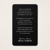Forever in Our Hearts Funeral Memorial Prayer Card (Dos)