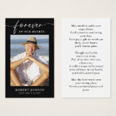 Forever In our Hearts Funeral Memorial Prayer Card (Devant & derrière)