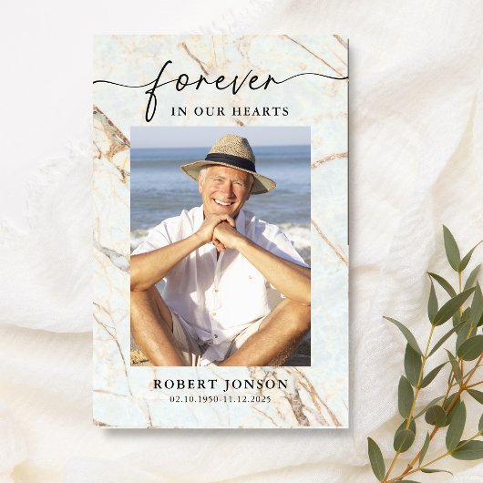 Forever In our Hearts Funeral Memorial Prayer Card