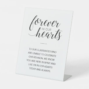 Forever in Our Hearts: Herdenkingsles voor altijd Reclamebord Met Voetstuk