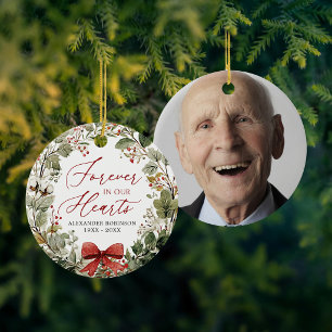 Forever in Our Hearts-herinneringsfoto-ornament Keramisch Ornament