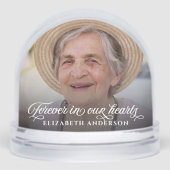 Forever In Our Hearts Kalligrafie Script 2 Foto Sneeuwbol (Voorkant)