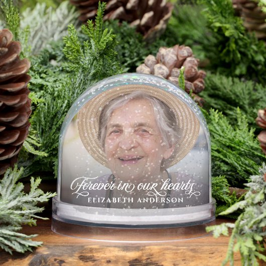 Forever In Our Hearts Kalligrafie Script 2 Foto Sneeuwbol (Winter)