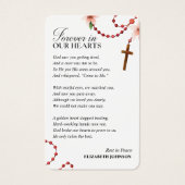 Forever in Our Hearts Memorial Funeral PrayerCard (Dos)