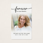 Forever in Our Hearts Memorial Prayer Cards (Devant)