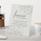 Forever in Our Hearts Memorial Wedding Sign Reclamebord Met Voetstuk (Insitu)