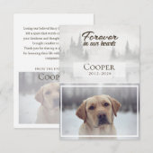 Forever in our hearts Pet memorial custom Bedankkaart (Voorkant / Achterkant)