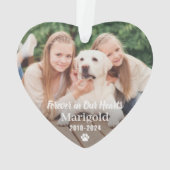 Forever in Our Hearts Pet Memorial Photo Keepsaké (dos)