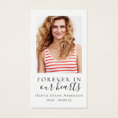 Forever in Our Hearts Photo Funeral Prayer Card (Devant)