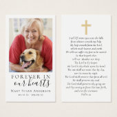 Forever in Our Hearts Photo Funeral Prayer Card (Devant & derrière)