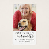 Forever in Our Hearts Photo Funeral Prayer Card (Devant)