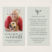 Forever in Our Hearts Photo Funeral Prayer Card (Devant & derrière)