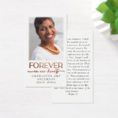 Forever in Our Hearts Photo Funeral Prayer Card (Bureau)