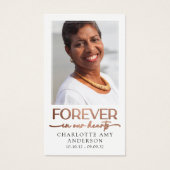 Forever in Our Hearts Photo Funeral Prayer Card (Devant)
