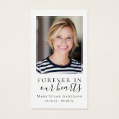 Forever in Our Hearts Photo Funeral Prayer Card (Devant)