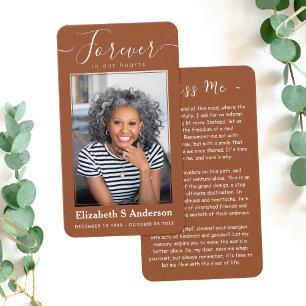 Forever in Our Hearts Photo Funeral Prayer Card