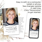 Forever in Our Hearts Photo Funeral Prayer Card