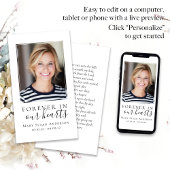 Forever in Our Hearts Photo Funeral Prayer Card