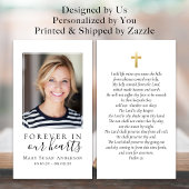 Forever in Our Hearts Photo Funeral Prayer Card