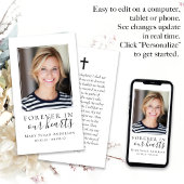 Forever in Our Hearts Photo Funeral Prayer Card