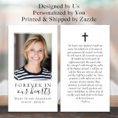 Forever in Our Hearts Photo Funeral Prayer Card