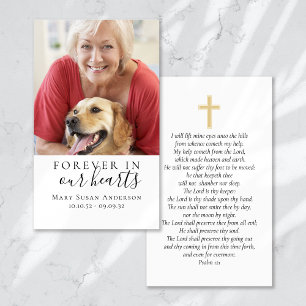 Forever in Our Hearts Photo Funeral Prayer Card