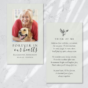 Forever in Our Hearts Photo Funeral Prayer Card