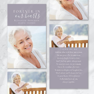 Forever in Our Hearts Photo Funeral Prayer Card