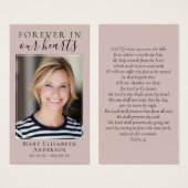 Forever in Our Hearts Photo Funeral Prayer Card (Devant & derrière)
