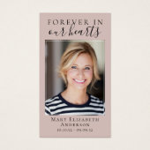 Forever in Our Hearts Photo Funeral Prayer Card (Devant)