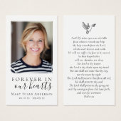 Forever in Our Hearts Photo Funeral Prayer Card (Devant & derrière)