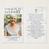 Forever in Our Hearts Photo Funeral Prayer Card (Devant & derrière)