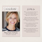 Forever in Our Hearts Photo Funeral Prayer Card (Devant & derrière)
