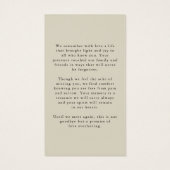 Forever In Our Hearts Photo Memorial Prayer Card (Dos)