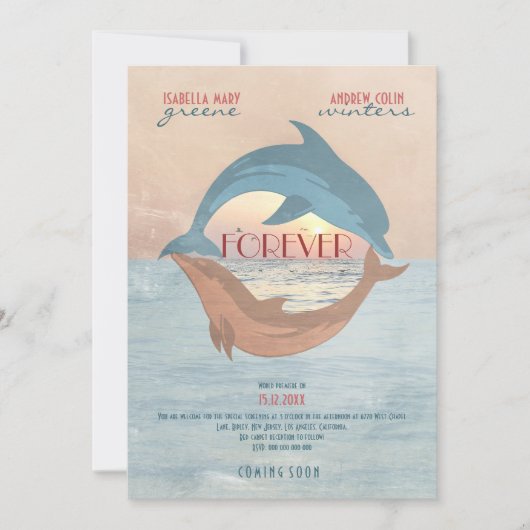 FOREVER - Invitation Mariage de style d'affiche de (Devant)