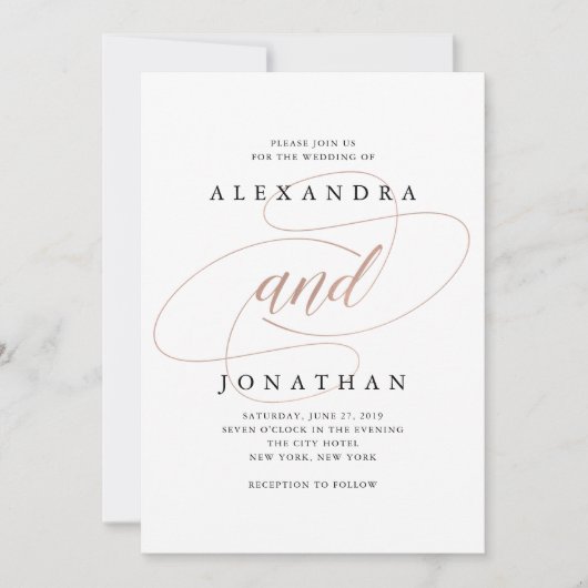 Forever joint | Invitation de mariage élégante (Devant)