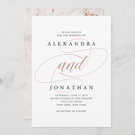 Forever joint | Invitation de mariage élégante (Devant / Derrière)