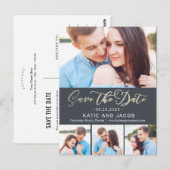 Forever Love BEWERKBARE KLEUR Save the Date Briefkaart (Voorkant / Achterkant)
