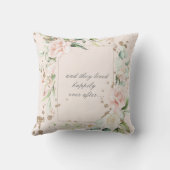 Forever Love Blush Waterverf Floral Wedding Kussen (Achterkant)