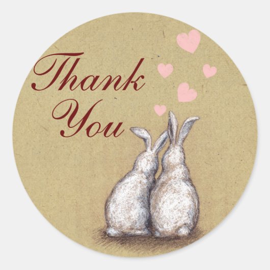 Forever Love Bunnies Merci Sticker 2 (Devant)