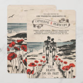 Forever Love by the Sea Wedding Invitation (Devant / Derrière)