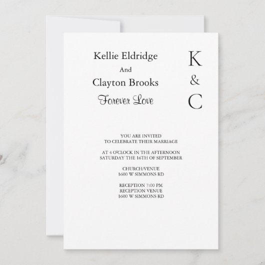Forever Love Faire-part de mariage (Devant)