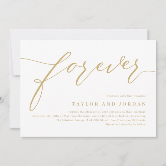 Forever Love Faire-part de mariage DE COULEUR ÉDIT (Devant)