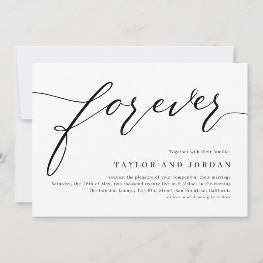 Forever Love Faire-part de mariage DE COULEUR ÉDIT (Devant)