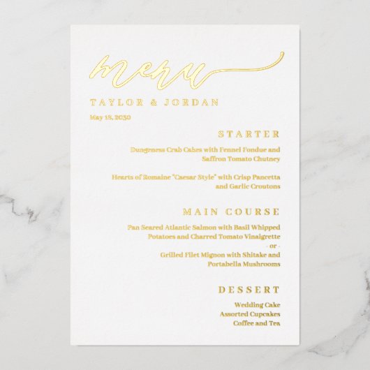 Forever Love FOLIE Modern Wedding Menu Kaart (Voorkant)
