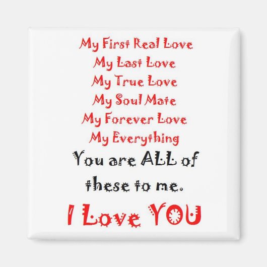 Forever Love Gedicht Magneet (Voorkant)