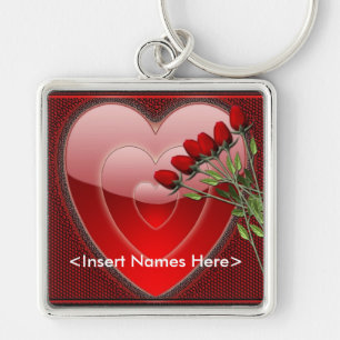 Forever Love Heart en Rozen Couples Sleutelhanger